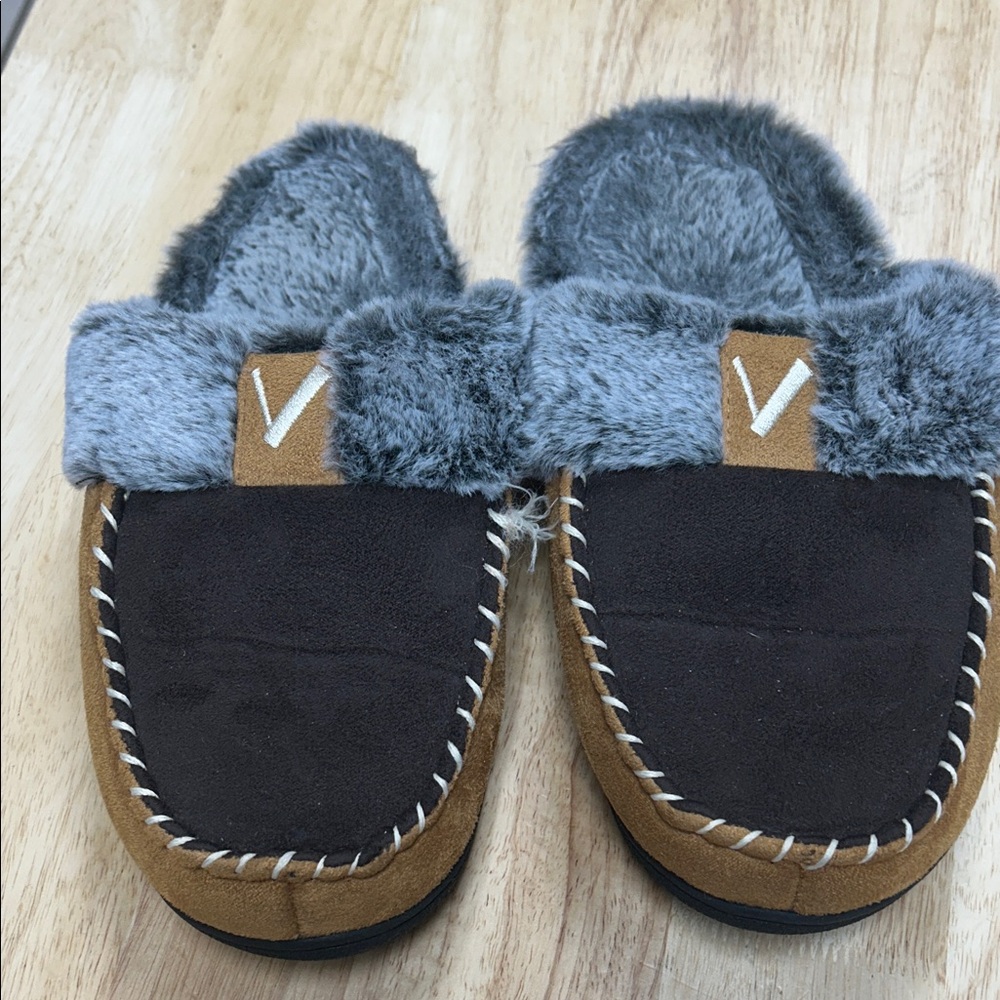 Luxurious Brown and Gray Women's Slippers